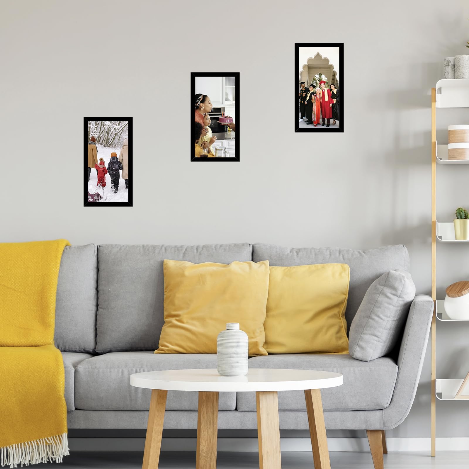 JCJMY 5x12 Picture Frame Black for Wall Hanging or Tabletop, Wall Mounting Horizontally or Vertically, 5 x 12 Wall Gallery Poste